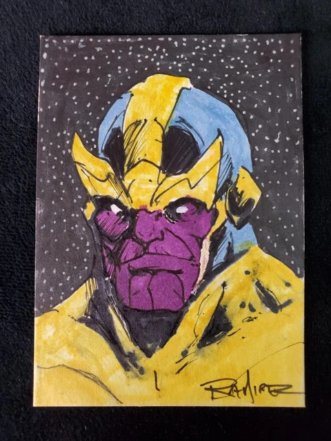 Thanos PSC Marvel Sketch Card by Armando Ramirez ACEO Avengers