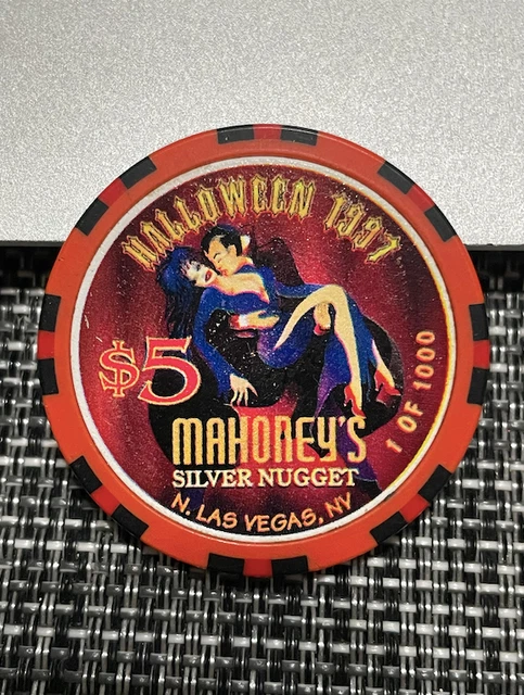 $5 Silver Nugget Casino Chip Poker Chip Las Vegas Nevada Halloween Le