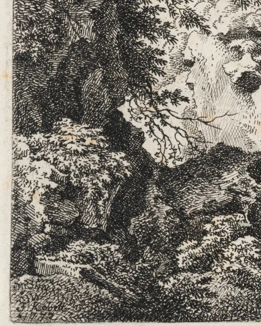 F. COBELL (1740-1799), paesaggio con cascata, 1772 circa, ruota. Classicismo 3
