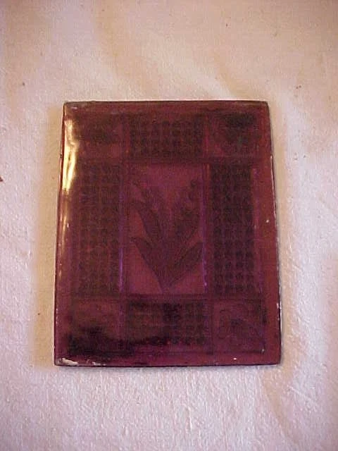 AMETHYST Addison Stained Glass Window Tile Panel Arts & Crafts 5" x 4" 2