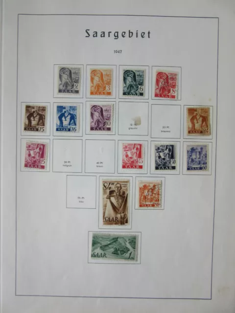 Umfangreiche Sammlung Saarland 1947 - 1959, */ ʘ auf Vordruck