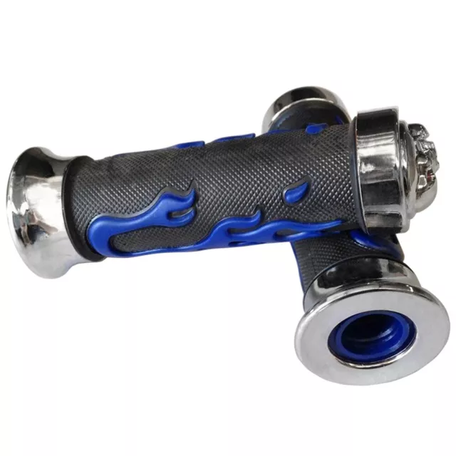 7/8" Blue Flame Hand Grips For Honda CB1000R Skull ATV  JET SKI