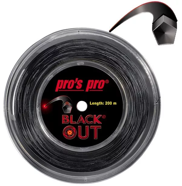 Pro's Pro Blackout Tennis String 200m Reel - 1.24mm (Black)