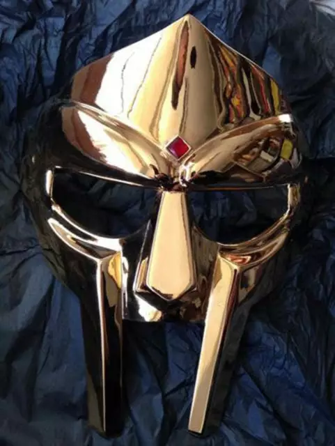 MF Doom Mask Gladiator Mad-villain 18G Steel Brass Face Armor Medieval Helmet