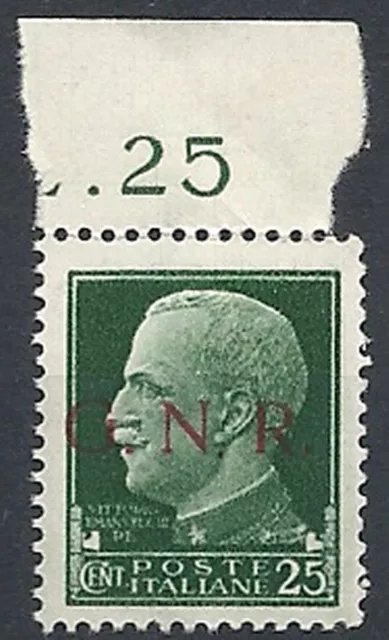 1944 RSI GNR BRESCIA I TIPO I TIRATURA 25 CENT VARIETà MNH ** - RSI233-2