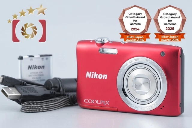 NIKON COOLPIX S2900 Rojo 20.1MP 5x Zoom Cámara Digital TOP MINT