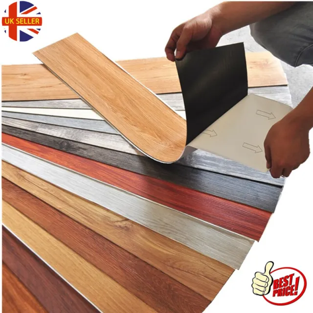 5m² Floor Planks Tile Self Adhesive Wood Effect Vinyl Kitchen Bathroom Flooring-