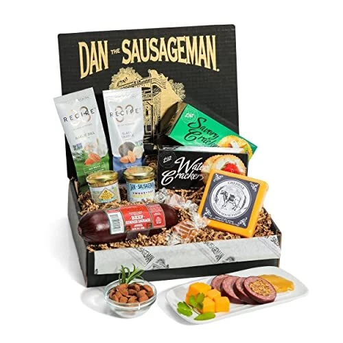 Cesta de regalo gourmet Dan the Sausageman's Yukon - con ahumado natural en...