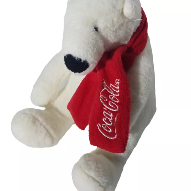 2014 Coca Cola Coke Plush Polar Bear with Scarf 10” Stuffed Animal