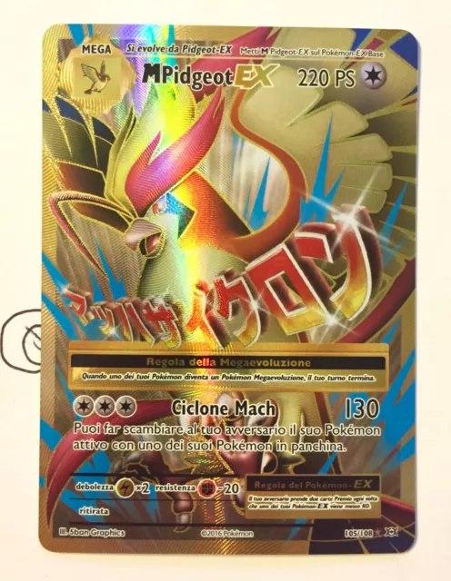 Pokemon Mega Pidgeot Ex 105/108 Full Art Ultra Rara Holo Evoluzioni Ita Mint/NM