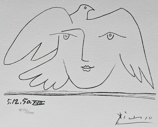 Lithographie Originale Signée Pablo Picasso - Numérotée - Avec Certificat D'Authenticité (COA) - Année 1954 - Sans Cadre