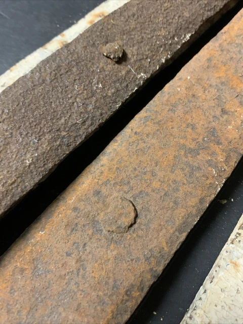 Antique Hand Forged Iron Barn Door Strap Hinges Lot of 7 from 24 1/4" to 11 3/4" 11