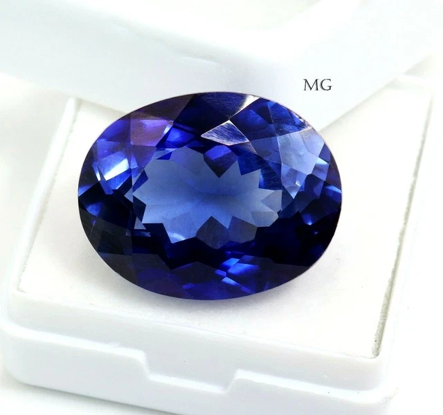 Sans Défaut 21.40 CT Naturel Kashmiri Saphir Bleu Ovale AAA+ Desseré Gemme