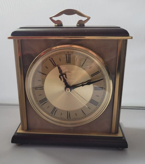 VINTAGE METAMEC HEAVY Brass Carriage ClockKienzle German Quartz