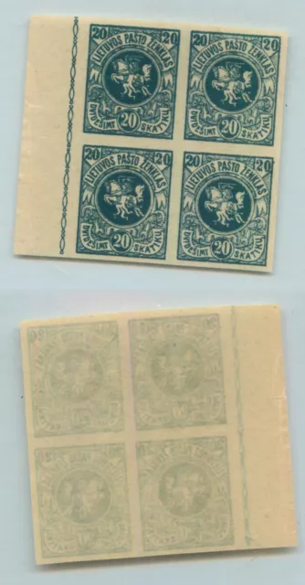 Lithuania 1919 SC 52 MNH imperf wmk 145 block of 4. g4272