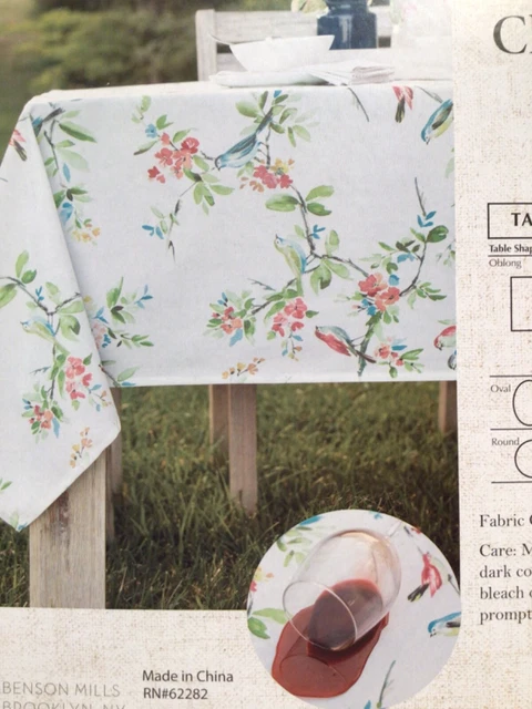 NUEVO MANTEL DE TELA CHIC FLOOMS para pájaros al aire libre a prueba de sol y derrames 60 x 84