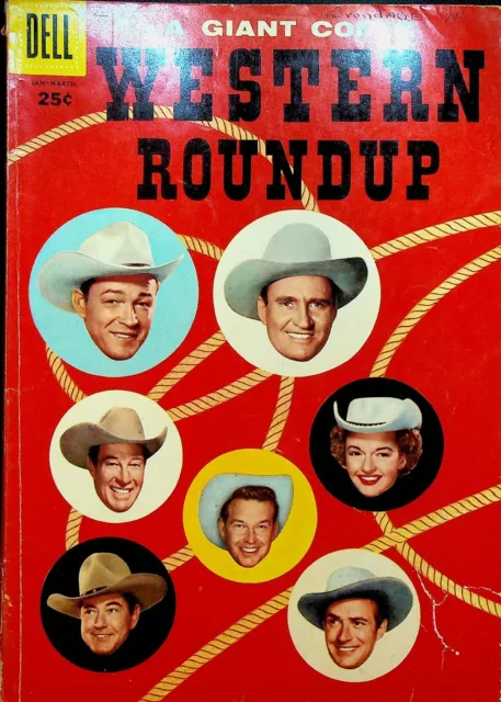 Western Roundup 16 Dell Comics 1956 Roy Rogers Dale Evans Rex Allen