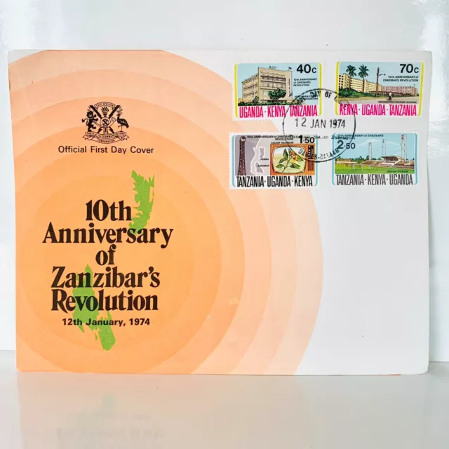 Kenya Uganda Tanzania 1974 10th Anniversary Of Zanzibar's Revolution Stamps Set