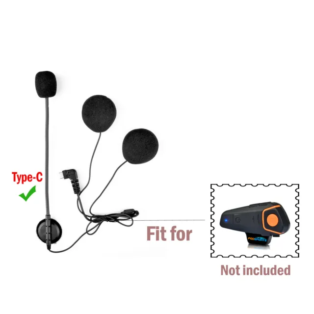 Motorrad Kopfhörer Type-C Headset mit Hartes Mikrofon für BT-S2/S3 Pro Intercom