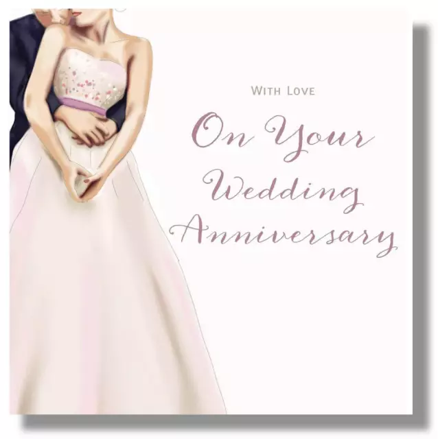 On Your Wedding Anniversary Card   - 8.25 x 8.25 Inches - Mary Kirkham