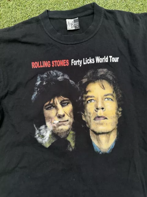 vintage rolling stones forty licks world tour t shirt Mens size S 2