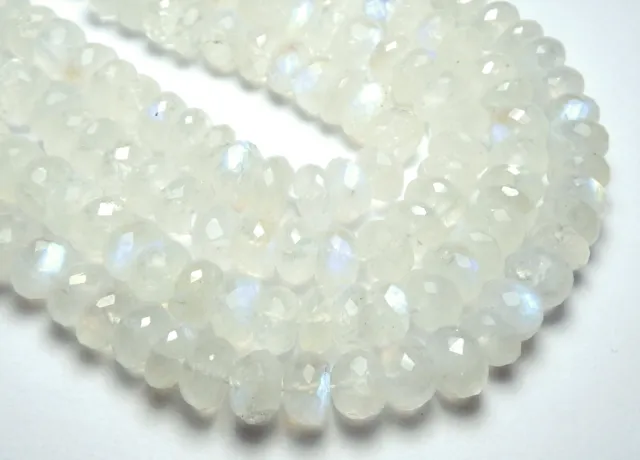 12" Strand RAINBOW MOONSTONE 9-9.5mm Micro-Faceted Rondelle Beads AA+ /L10
