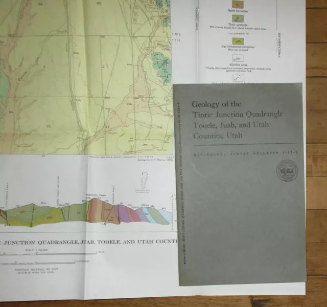 Geology Utah Tintic Junction Quadrangle Mining District Large Map Report Mineral