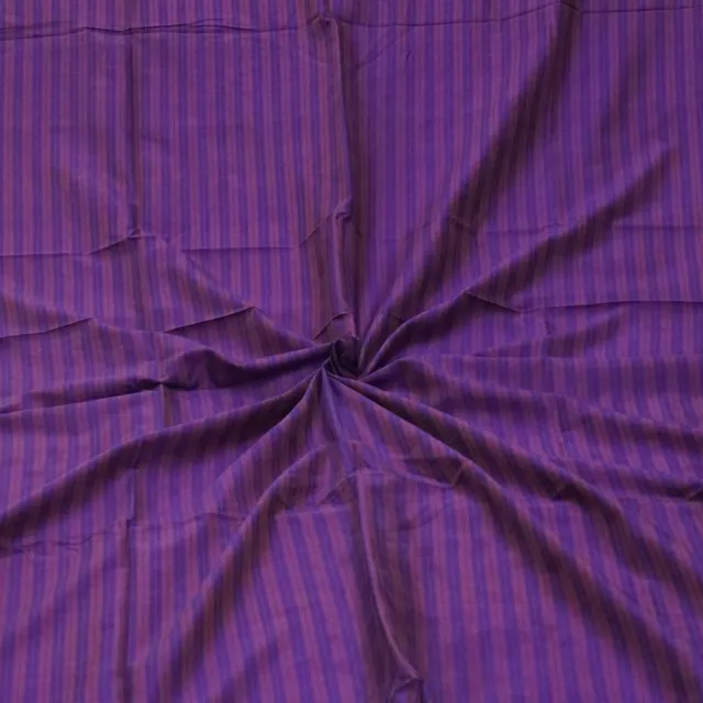Vintage Purple 100% Pure Silk Handloom Sari Remnant 4YD Craft Fabric Silk Scrap