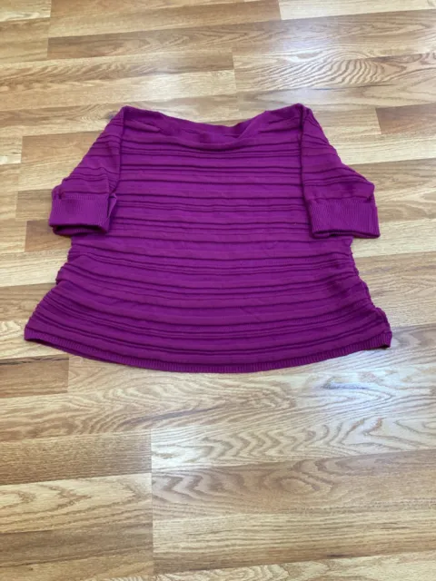 APT.9 Sweater Womens Extra Large Purple Crew Neck Short Sleeve Pullover Solid