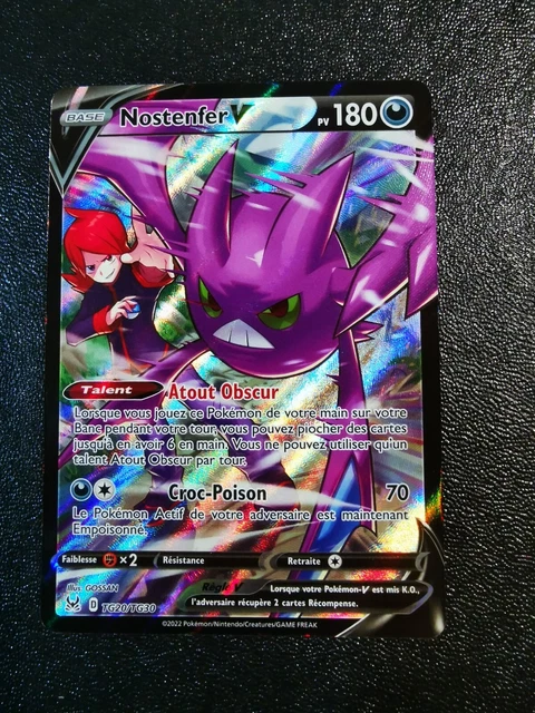Carte Pokemon NOSTENFER TG20/TG30 V Full Art FA Epée et Bouclier 11 EB11 FR NEUF