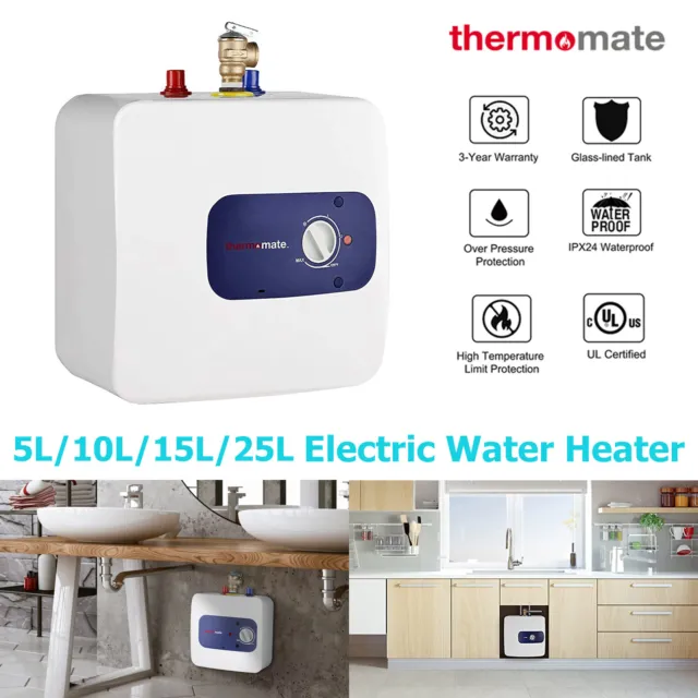 thermomate 15L/25L Tankless Electric Water Heater 120V On Demand Hot Mini Tank