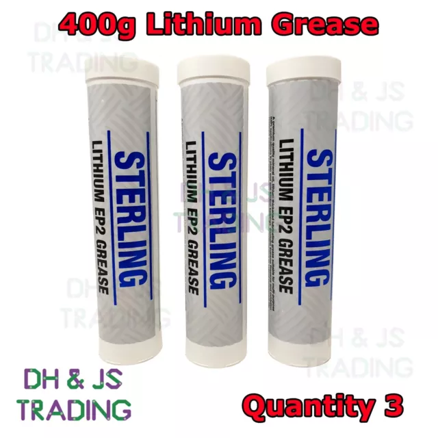 3x 400g Lithium Grease Cartridge Multi Purpose Grease Marine Water Resistant EP2