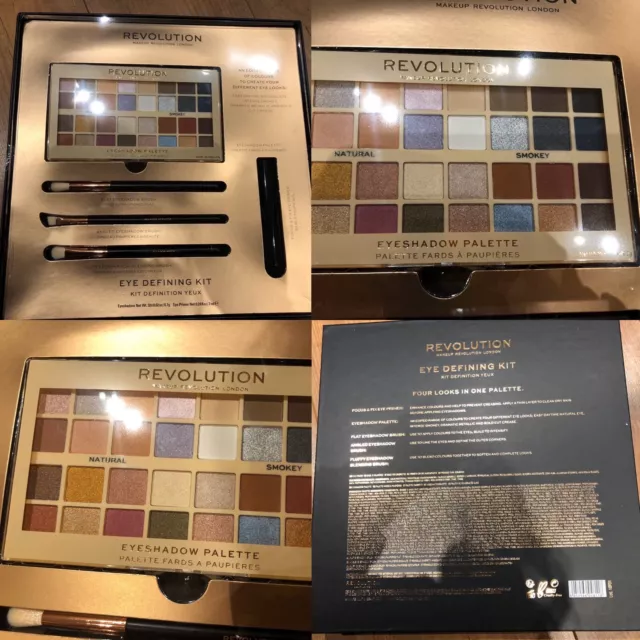 New Revolution London Eye Shadow 4 Look Defining Makeup Gift Set With Brushes*