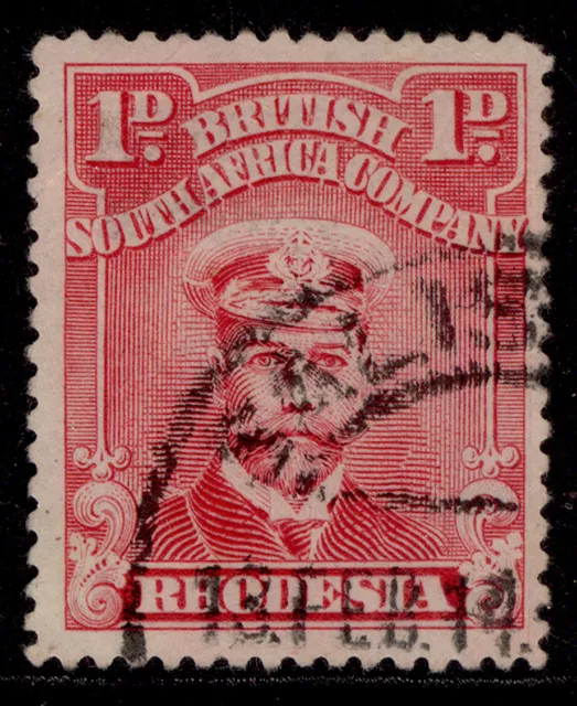 RHODESIA GV SG204, 1d rose-red, FINE USED. Cat £22. PERF 15