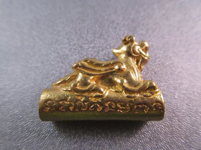Oriental Dragon Bracelet Bar Pipe Gold Plated Brass Bead