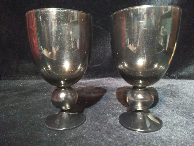 Threshold Collection Grey Wine Goblet 6.5"H 16oz Bubble Bowl NWT Set of 2