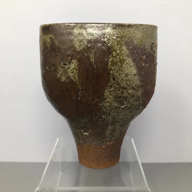 Marianne De TREY decorated Studio Pottery Vase Combed & impressed Decor #1129