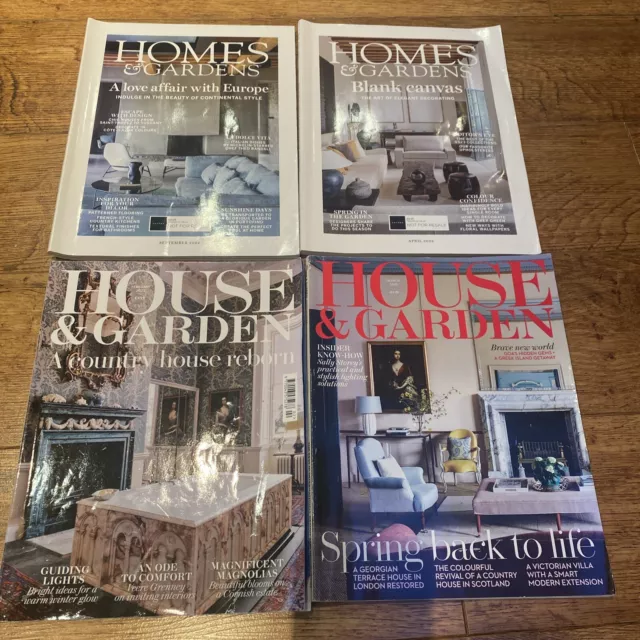Home & Gardens ; September & April 22, House & Gardens; Feb & March 22 Magazines