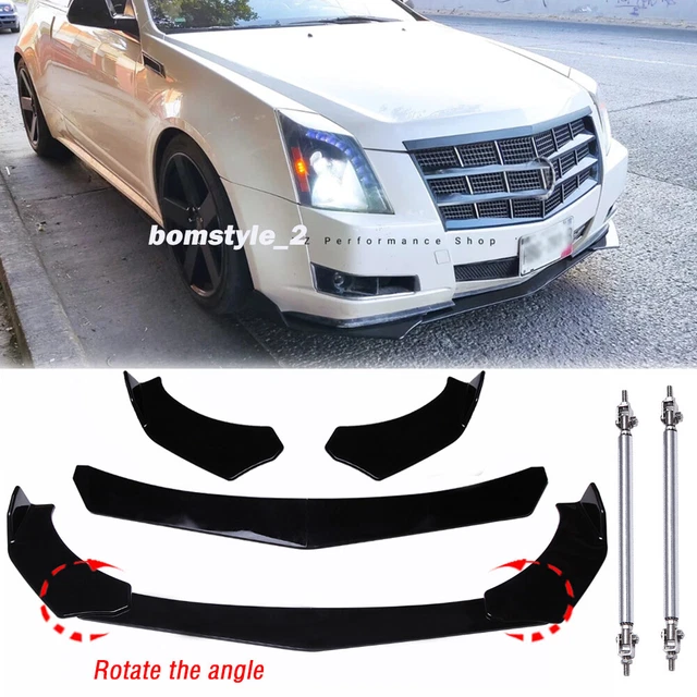 FRONT BUMPER LOWER Lip Spoiler Splitter +Strut Rods For Cadillac CTS