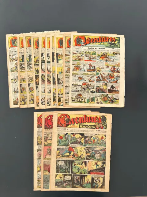 lot 13 AVENTURES N° 36.37.39 de 1938 / 1.2.2.3.4.4.5.5.9.9 de 1939 périodique