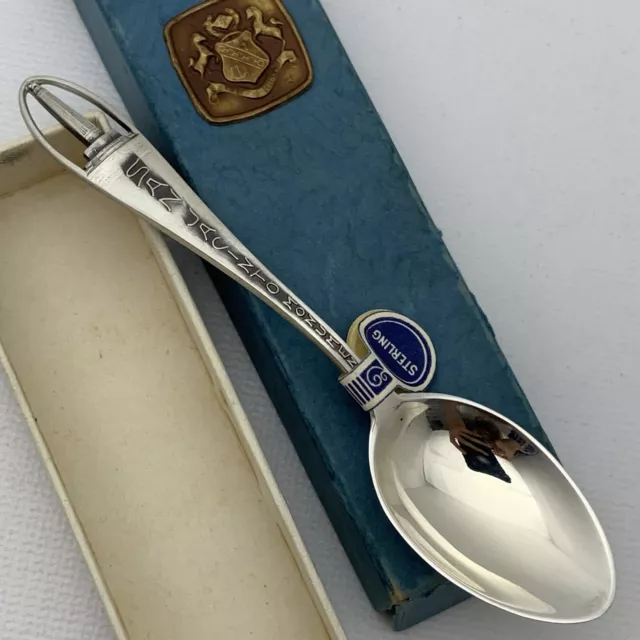 SAN JACINTO MONUMENT 925 Sterling Silver Souvenir Spoon 4 1/4”