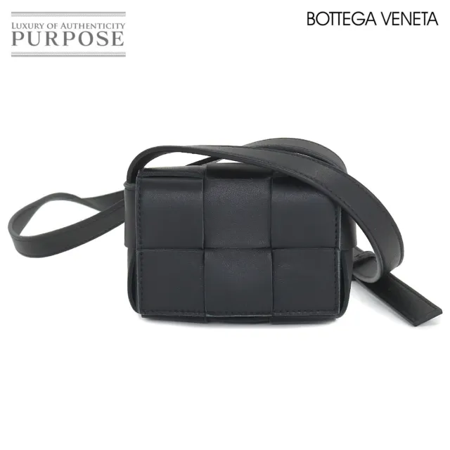 Bottega Veneta Intrecciato Candy Cassette Shoulder Bag Leather Black