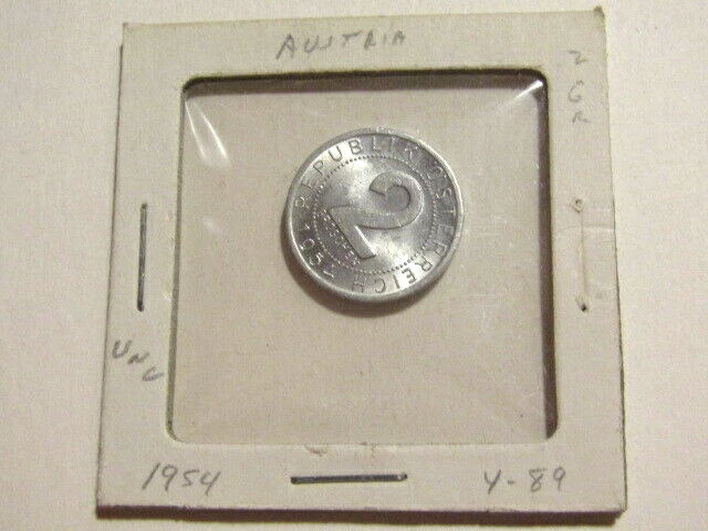 Austria 1954 2 Groschen unc Coin
