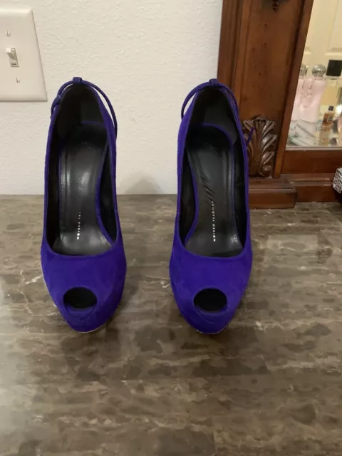 Giuseppe Zanotti  Purple Peep Toe Heels Pumps Size 36