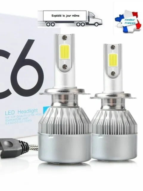 Kit ampoules Led Cree H7 6000K 72W Cob Tuning Eclairage Xenon *