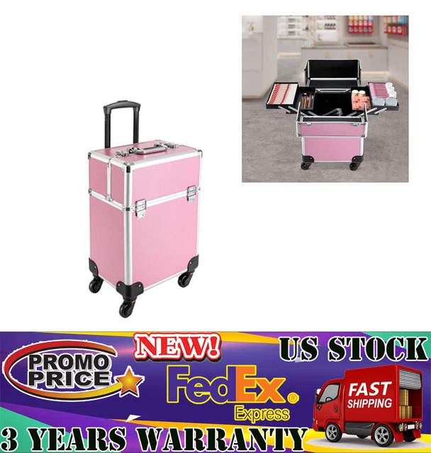 Professional Rolling Makeup Train Case Cosmetic Trolley Makeup Storage Organizer
