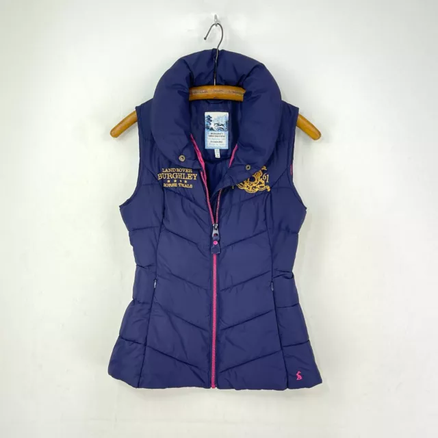 Joules Burghley Horse Trials Quilted Gilet Womens 8 Blue Equestrian Vest Body