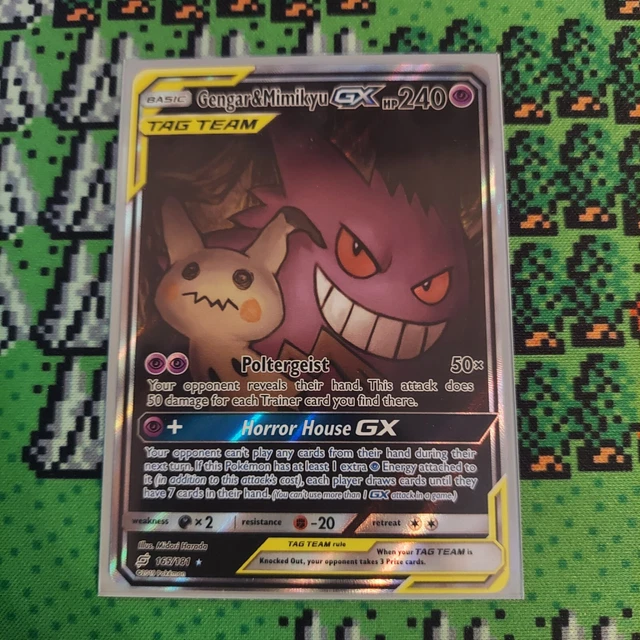GENGAR & MIMIKYU GX SM Tag Team 165/181 Art alternatif ultra rare