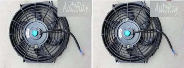 2* Universal 12 inch 12V 120W Electric Cooling Fan Thermo Fan + Mounting kits