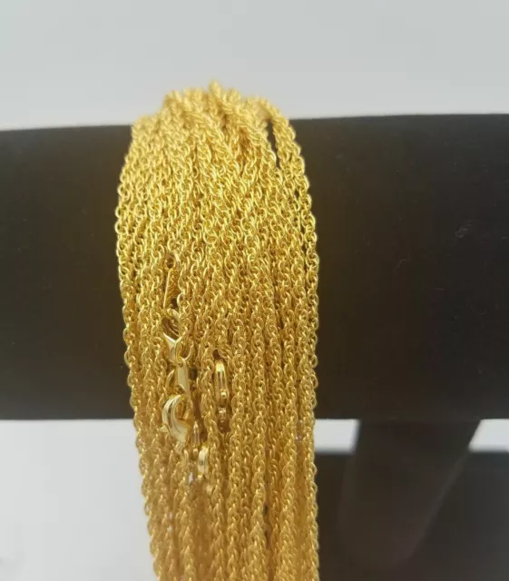 Wholesale Lots Of 5-144 Pieces Of 14 Kt Gold Plated 16" Rope Necklaces